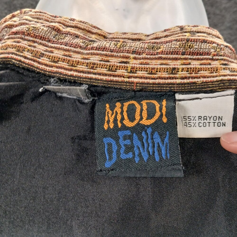 Modi Denim Patchwork Velvet Jacket – Boho Artisan… - image 4